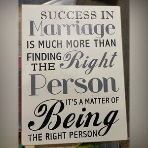 Inspirational Marriage Quote Wall Art in Black and Gray